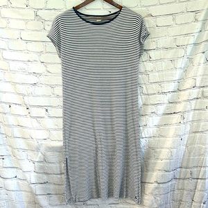 Roxy Short Sleeve Blue & White Striped Short Sleeve T-Shirt Dress Size 4